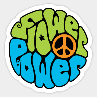 Flower Power Word Art Sticker